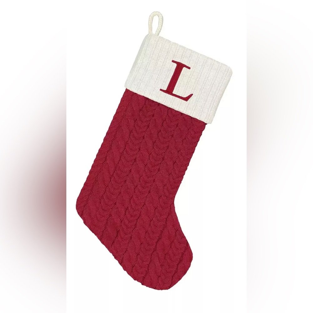 Christmas Stocking Saint Nicholas Square monogram ‘L’